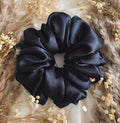 Luxury Black Silk Hair Scrunchie