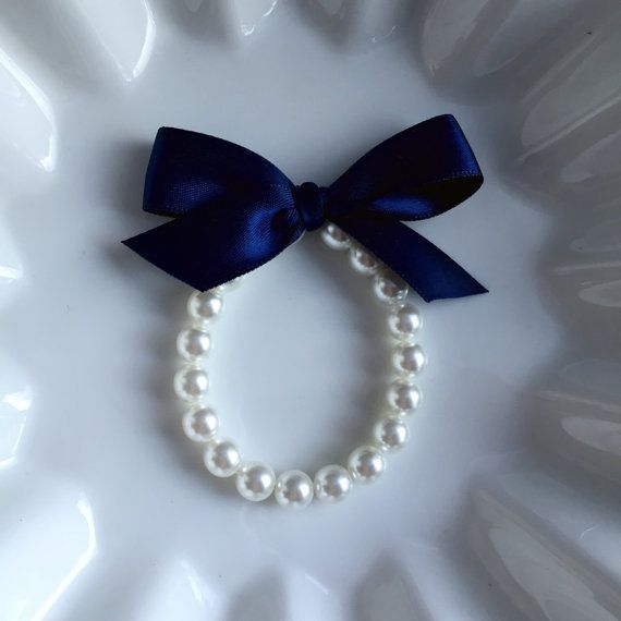 Handmade White Beads Bracelet with Bow
